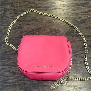 Marc Jacobs Vibrant Pink Crossbody with Gold Chain